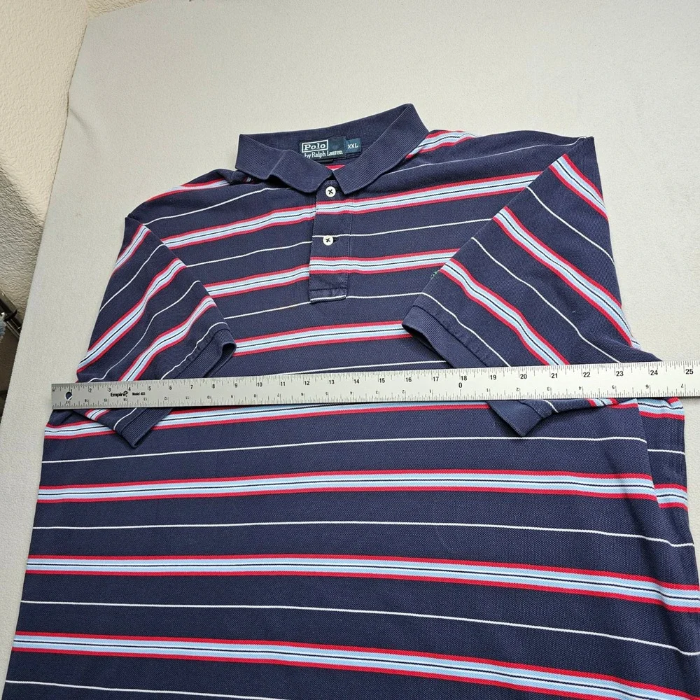 Polo‎ Ralph Lauren Men's Polo Shirt Size XXL Classic Fit Blue Red Short Sleeve